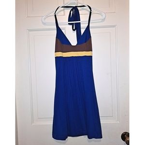 Women’s halter top dress blue brown yellow summer travel party casual party sexy